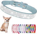 Rhinestone Dog Collar for Small Dogs, Bling Diamond Fancy Crystal Glitter Pretty Jewel Pet Puppy Collars for XXS XS Small Medium Large Breed Girl Dogs Female Cats Kitten, Teal XL