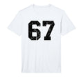 Black Distressed Sport Team Number 67 T-Shirt - Unique Graphic for Adults