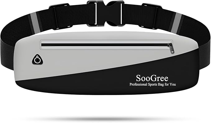 Slim Fanny Packs for Women Men,Waterproof Waist Pack with Reflective Strip Adjustable Strap,Running Belt for Sports Workout Cycling Hiking, Casual Hands-Free Wallets Phone Bag (Style 7)