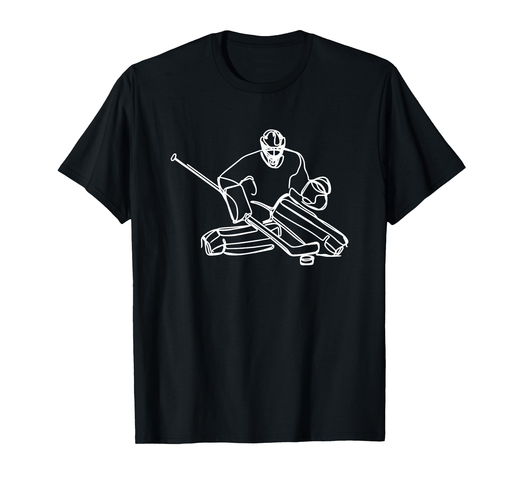 Ice Hockey Goalkeeper Sketch T-Shirt - Fun Novelty Design for Adults