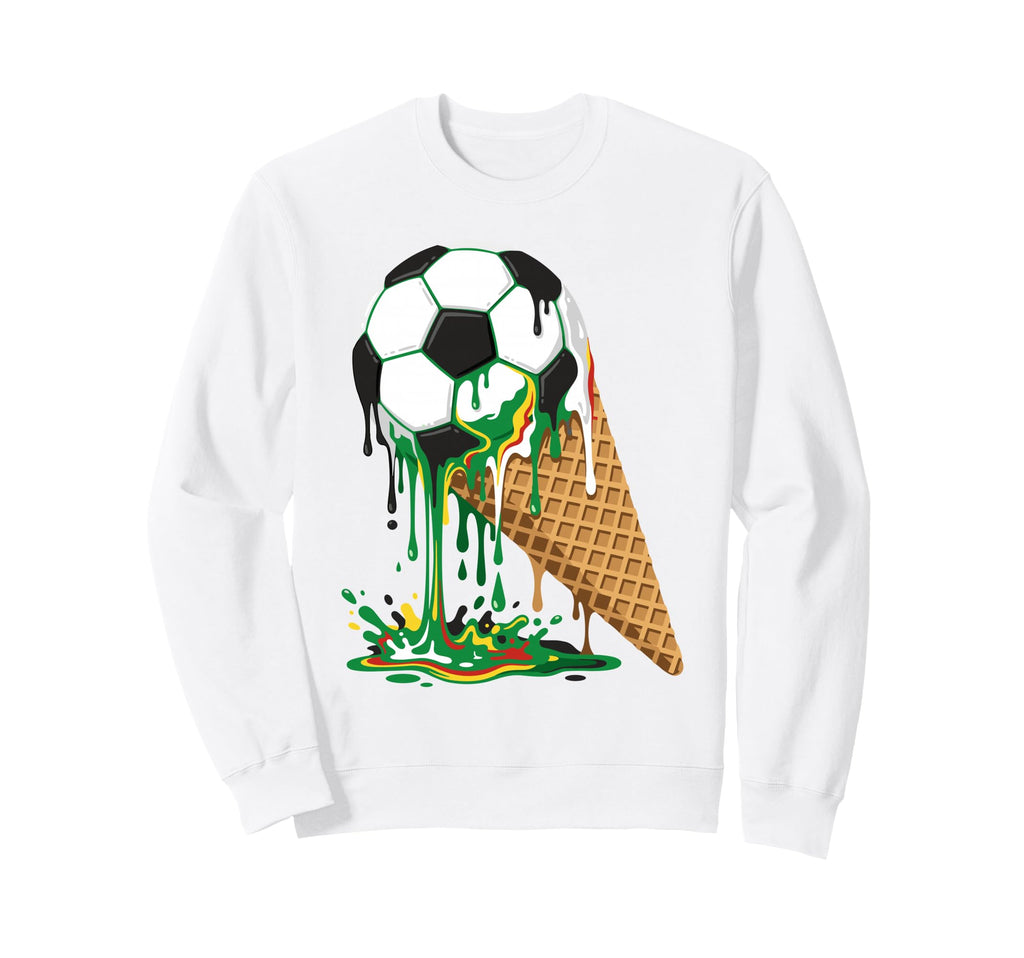 Soccer Ice Cream Dripping Ball Waffle Sweatshirt - Custom Art Print Unisex