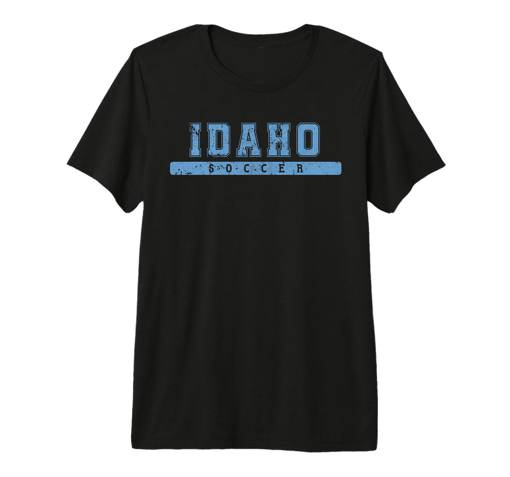 Idaho Soccer Sky Blue Text Tri Blend T-Shirt - Casual Everyday Wear Unisex