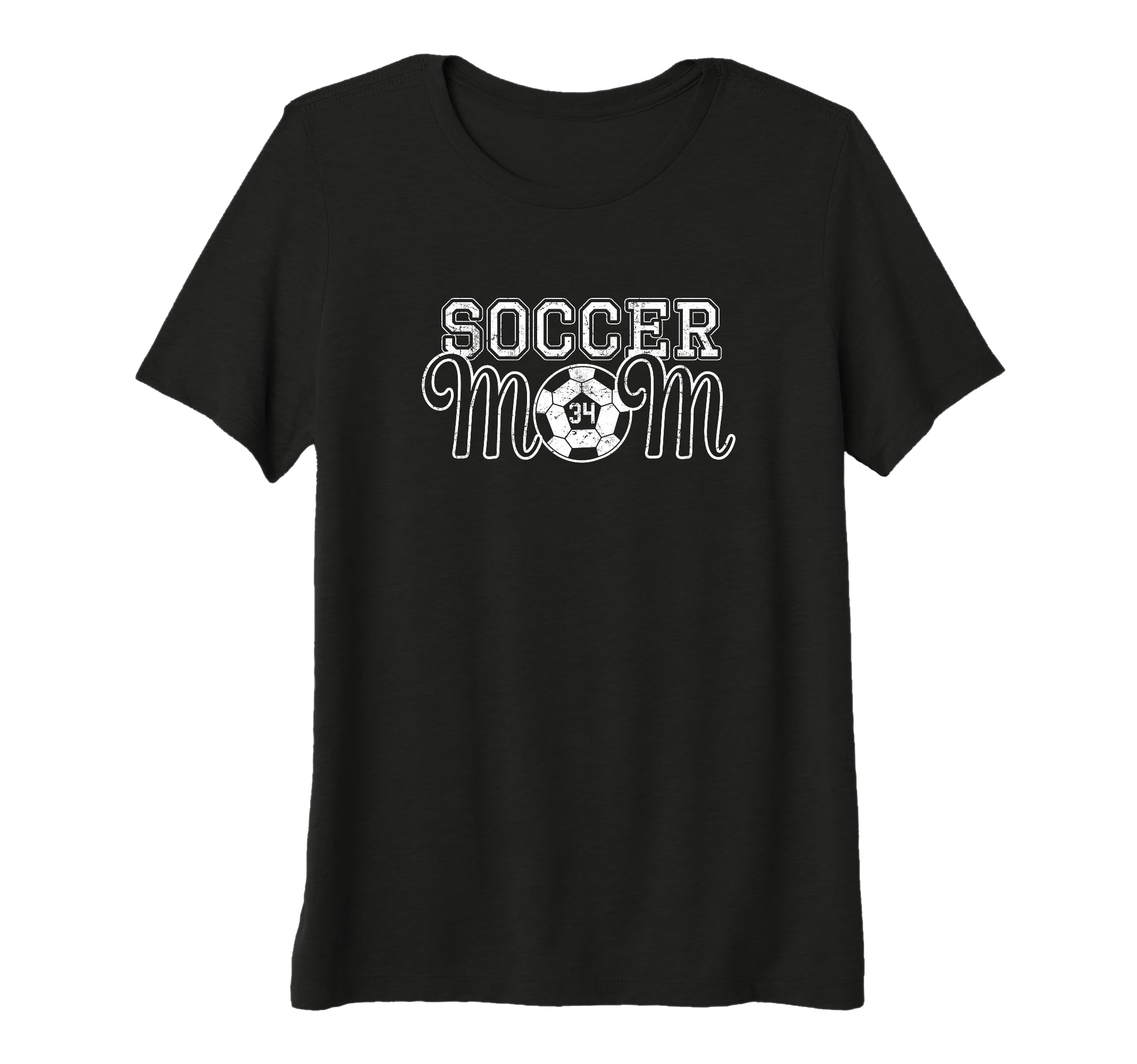 Womens Number 34 Soccer Mom Mothers Day 34 T-Shirt - Graphic Print Unisex