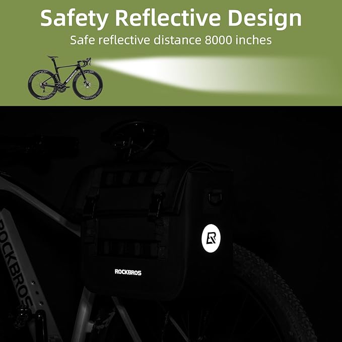 ROCKBROS Bike Panniers 15L Capacity Waterproof Bike Rack Bag Bicycle Panniers for Cycling Commuting Bikepacking Black