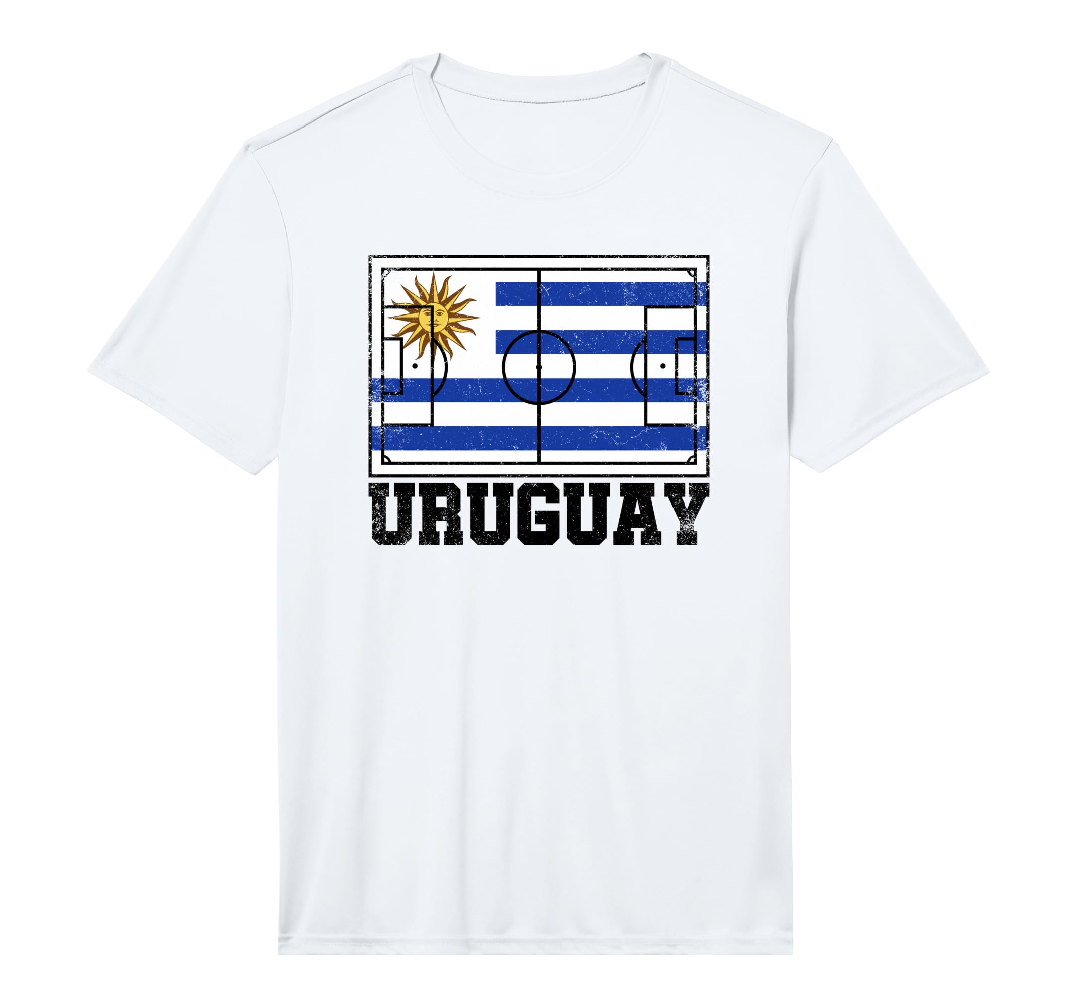Uruguay Soccer Field Country Flag T-Shirt - Casual Everyday Wear Unisex