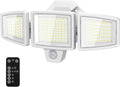 65W LED Flood Light Outdoor, 6500LM, Waterproof, 6500K Motion Sensor Flood Lights Outdoor with Adjustable 3 Head Detected Floodlight for Outside Entryway Garage, Yard, Porch, White