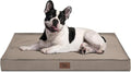 Outdoor Dog Bed for Medium/Small Dogs, Waterproof Dog Bed for Medium Dogs Cats, Orthopedic Egg Crate Foam Pet Bed with Removable Cooling Cover, Khaki
