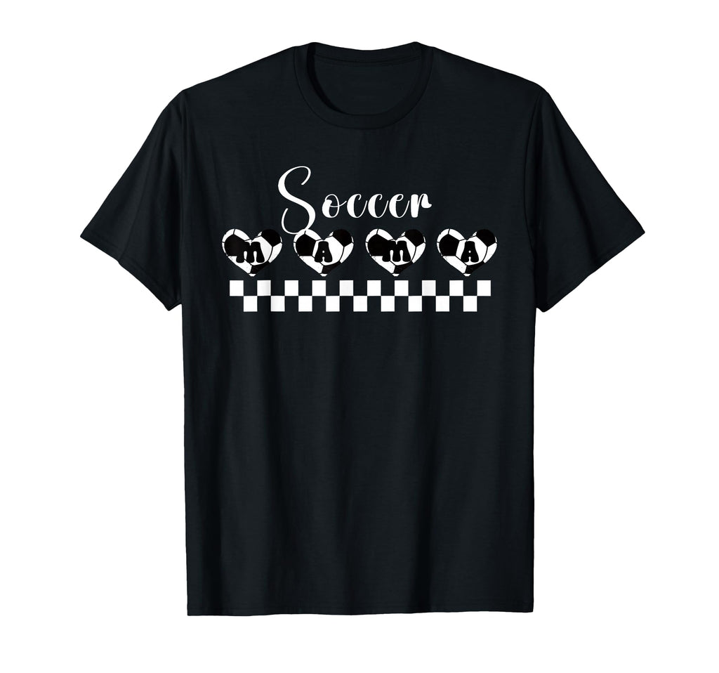 Soccer Mom Mama Heart Ball Sports Mom T-Shirt - Novelty Apparel for Adults