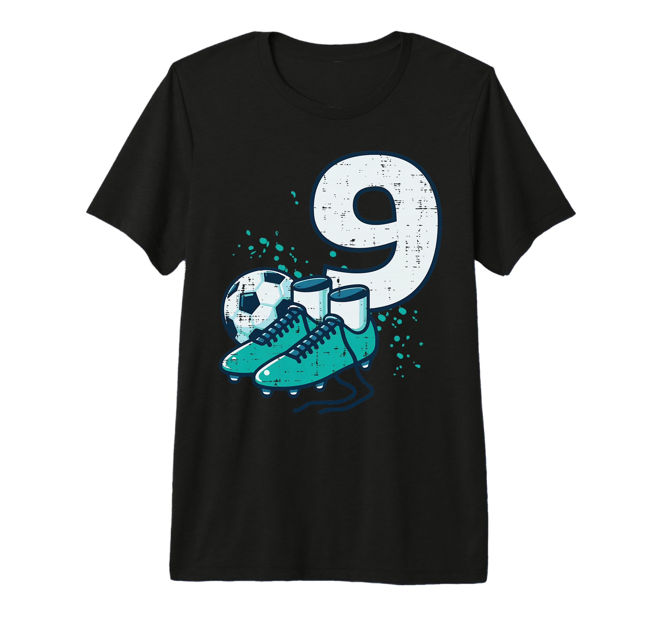 9Th Birthday Soccer Ball Shoes T-Shirt - Novelty Apparel Men Women