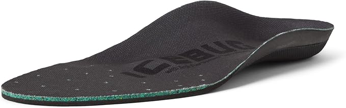 Icebug Comfort Insoles with Dynamic Arch Support, Charcoal Medium Arch, M 6/W 7.5-8