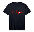 Switzerland Swiss Flag Map Heartbeat T-Shirt - Trendy Graphic Men Women