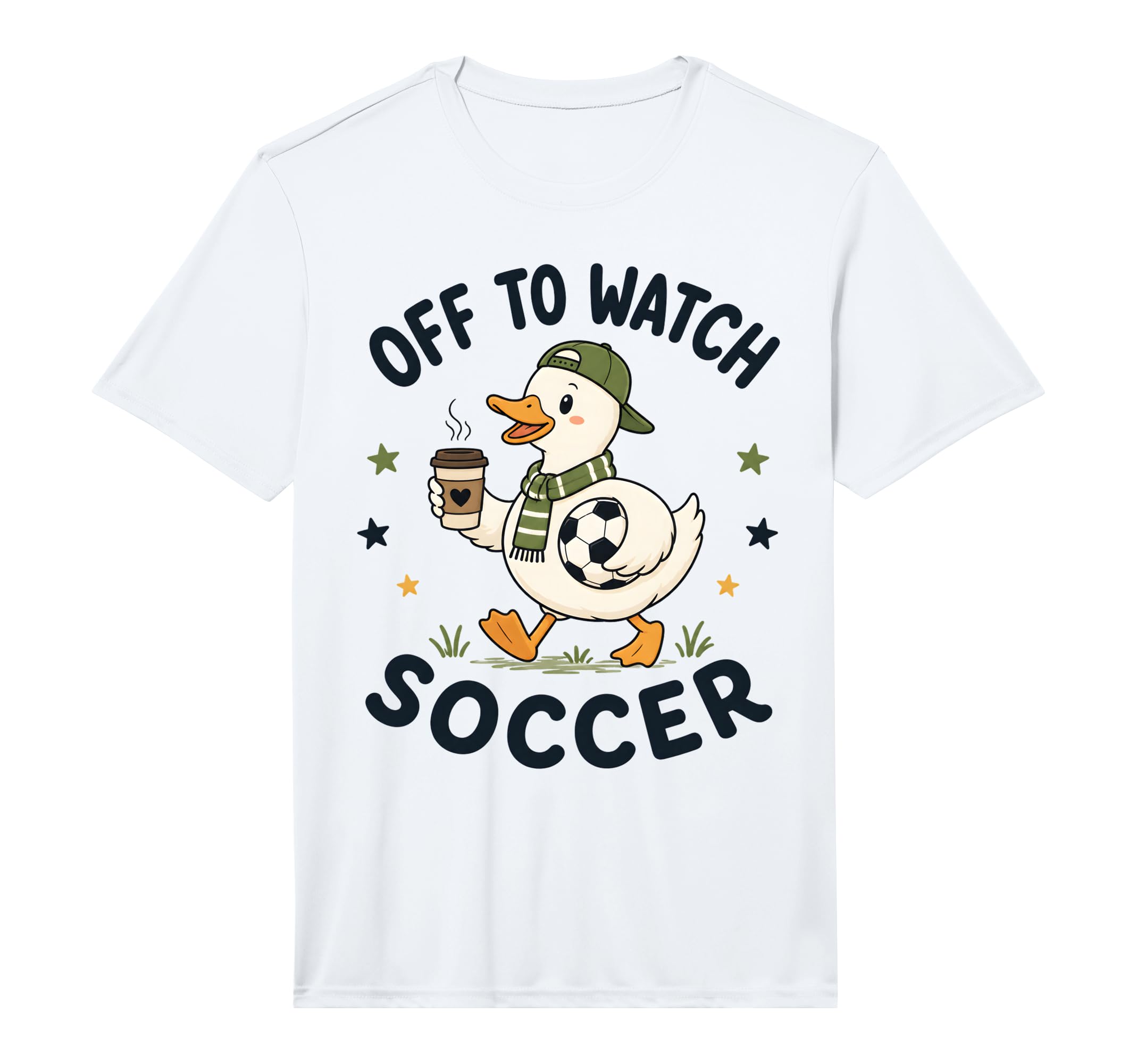 Off To Watch Soccer Mom Goose Drinking T-Shirt - Trendy Graphic for Adults