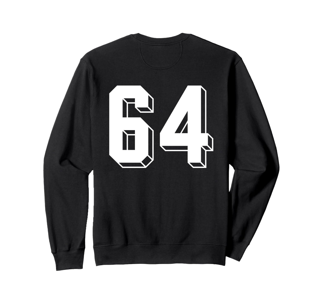 Number 64 Backside 80S 90S Team Jersey Sweatshirt - Trendy Graphic Unisex