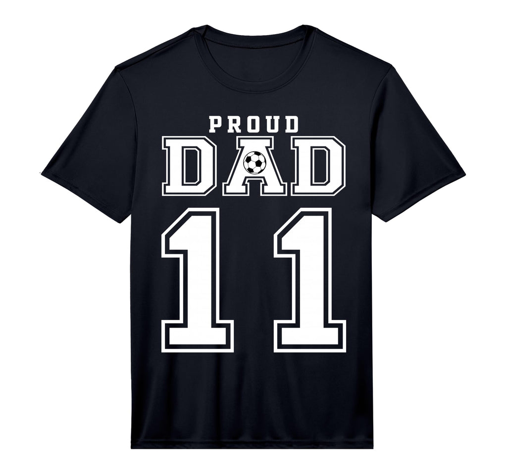 Number 11 Custom Proud Soccer Futbol Dad T-Shirt - Unique Graphic Unisex
