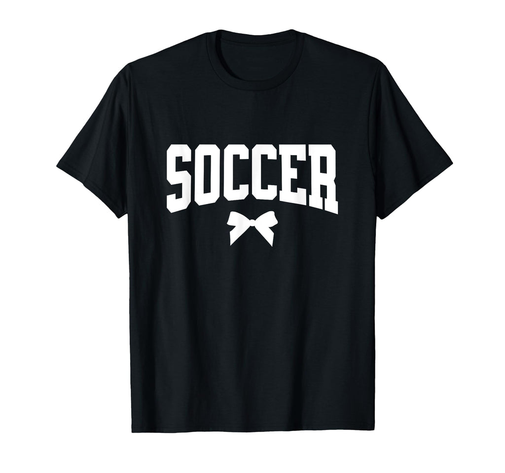 Soccer Team Soccer Player Soccer Mom Bow T-Shirt - Graphic Print for Adults