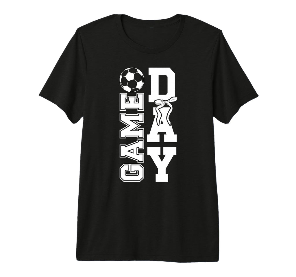 Soccer Game Day Bow Game Day Soccer T-Shirt - Minimalist Print for Adults