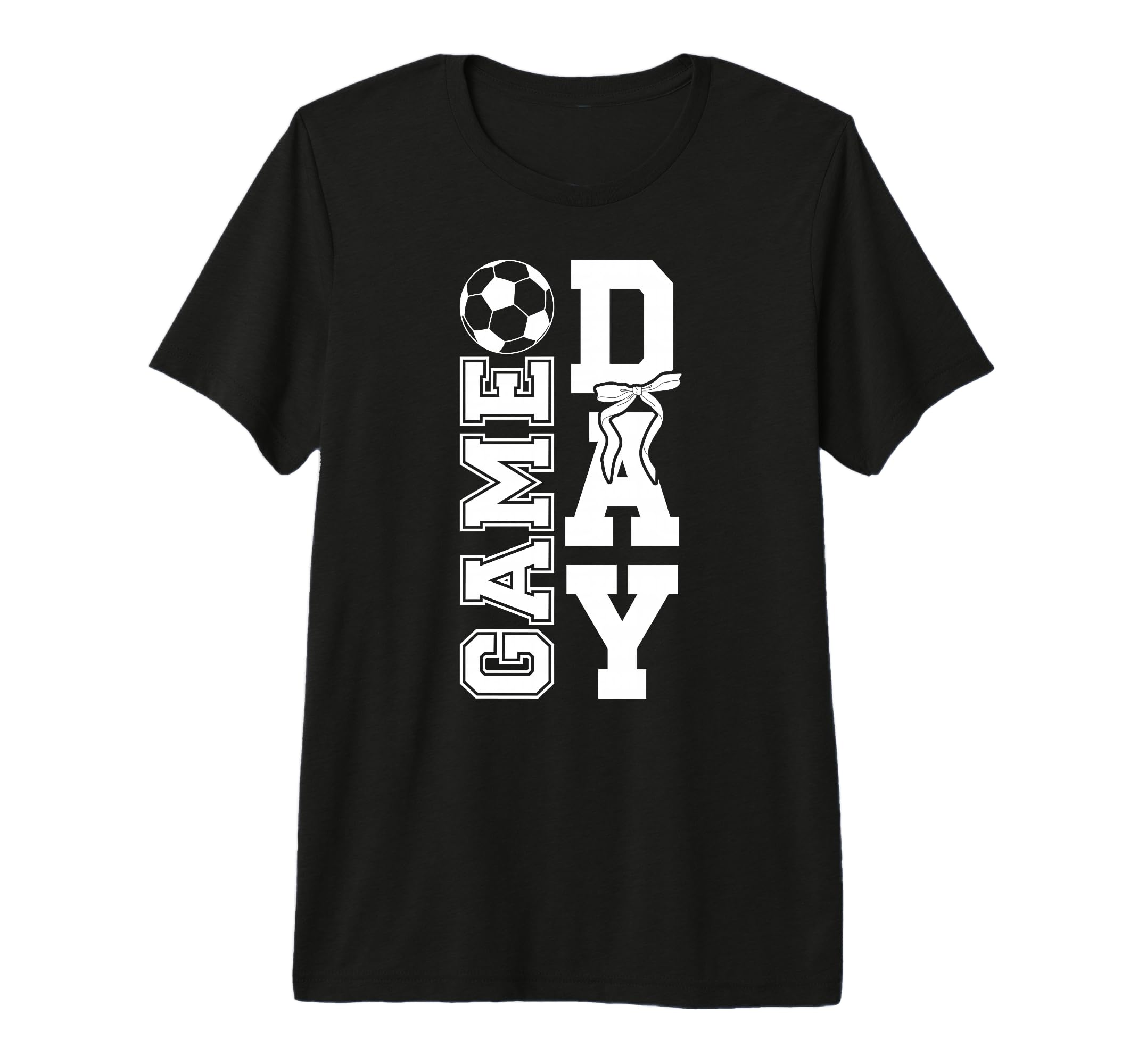 Soccer Game Day Bow Game Day Soccer T-Shirt - Minimalist Print for Adults