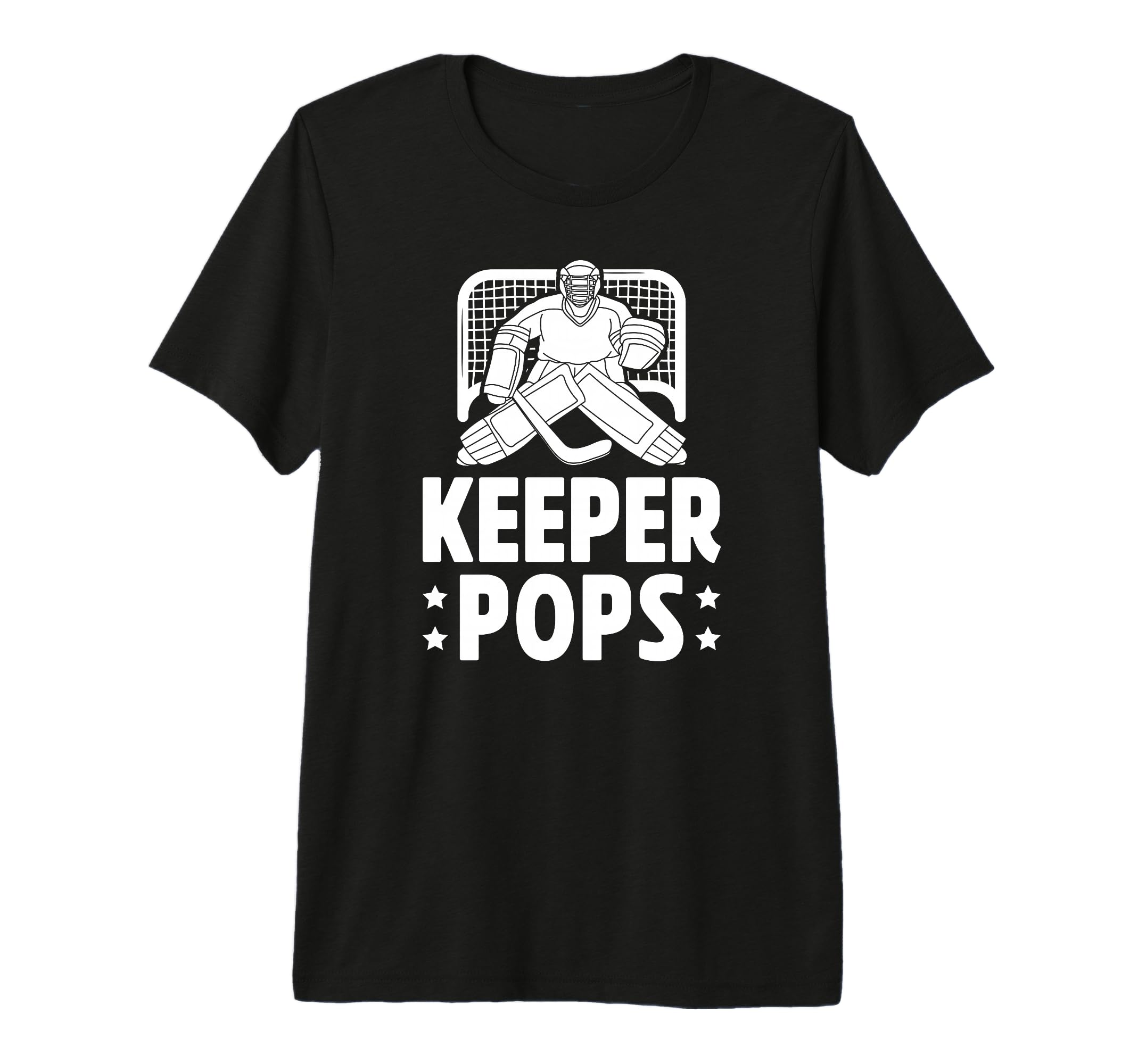Mens Ice Hockey Keeper Pops Ice T-Shirt - Casual Everyday Wear Men Women