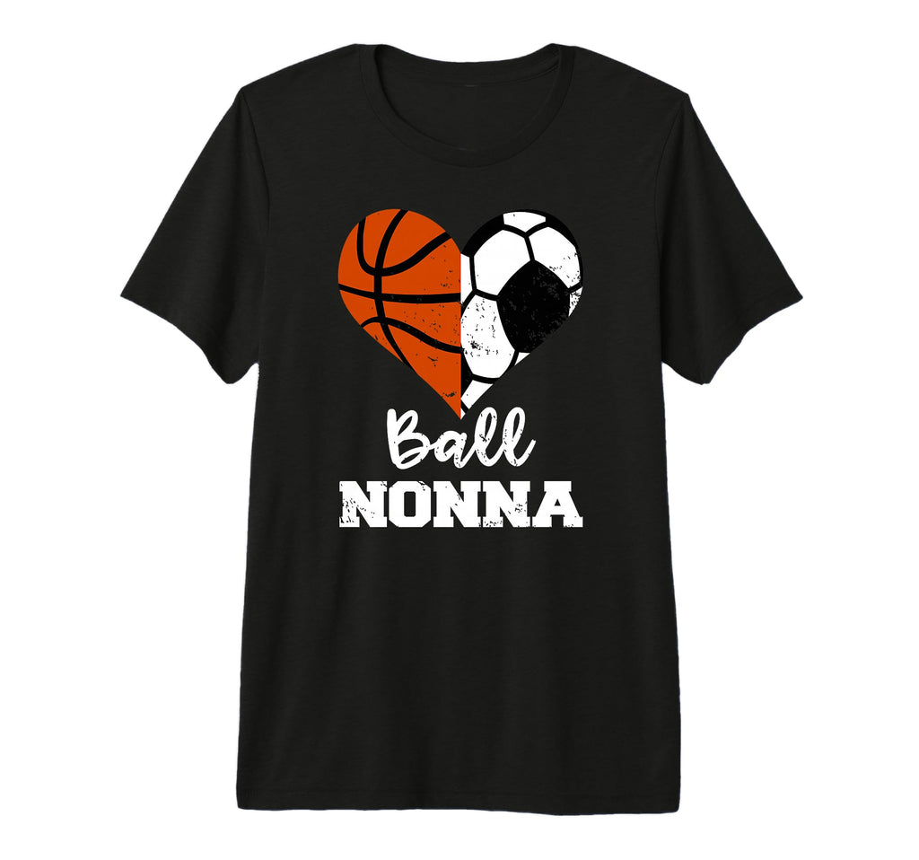 Ball Nonna Heart Funny Soccer T-Shirt - Casual Everyday Wear Unisex