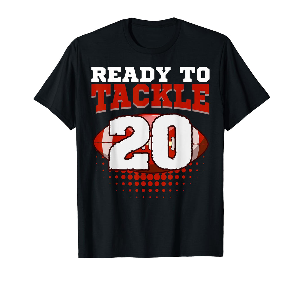 Football 20Th Birthday Player Tackle T-Shirt - Unique Graphic Men Women