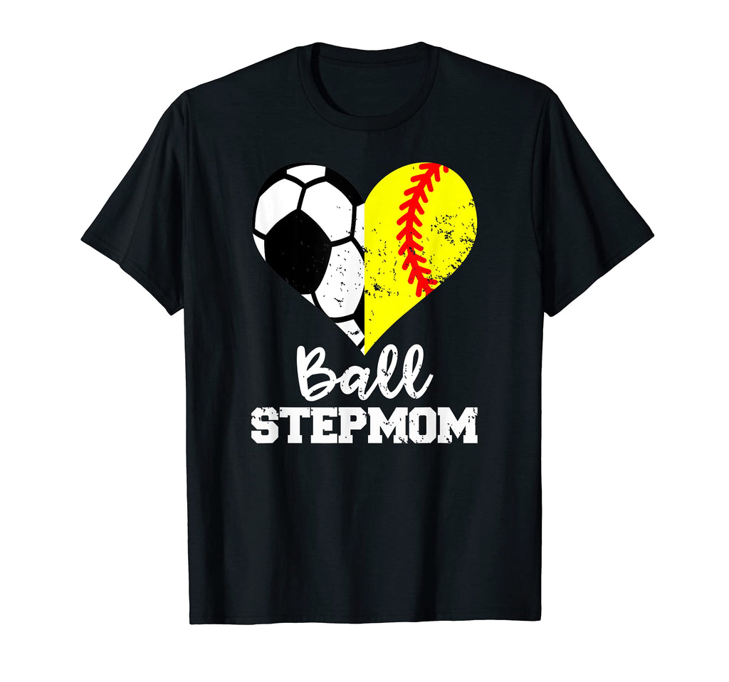 Ball Stepmom Funny Soccer Softball T-Shirt - Fun Novelty Design Unisex