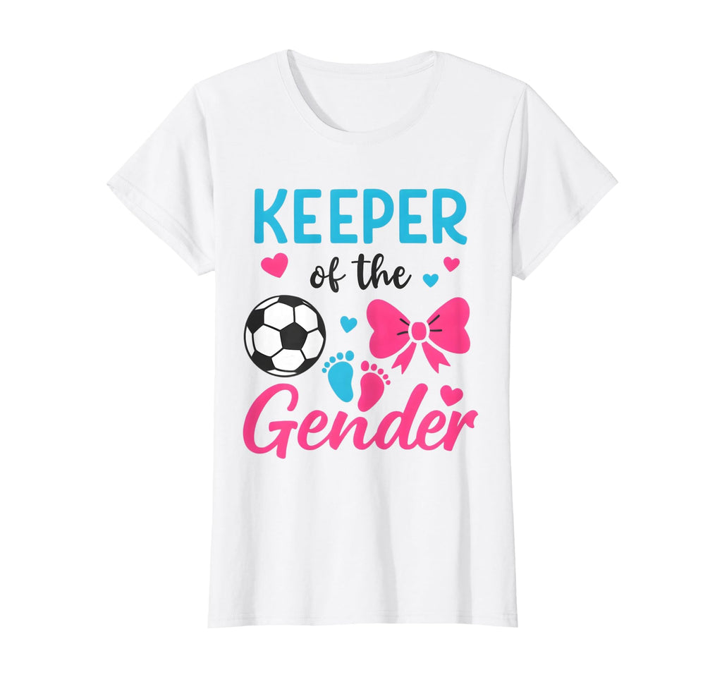 Keeper Gender Soccer Or Bows Funny T-Shirt - Minimalist Print for Adults