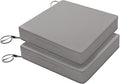 Favoyard Patio Chair Cushions 18 x 18 x 3 Inch Waterproof Outdoor Seat Cushions for Patio Furniture 3-Year Color Fastness Garden Sofa Couch Chair Pads with Handle & Adjustable Straps Set of 2, Grey