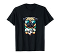 Pug Dog Soccer Player Champion Fan Art T-Shirt - Novelty Apparel Unisex