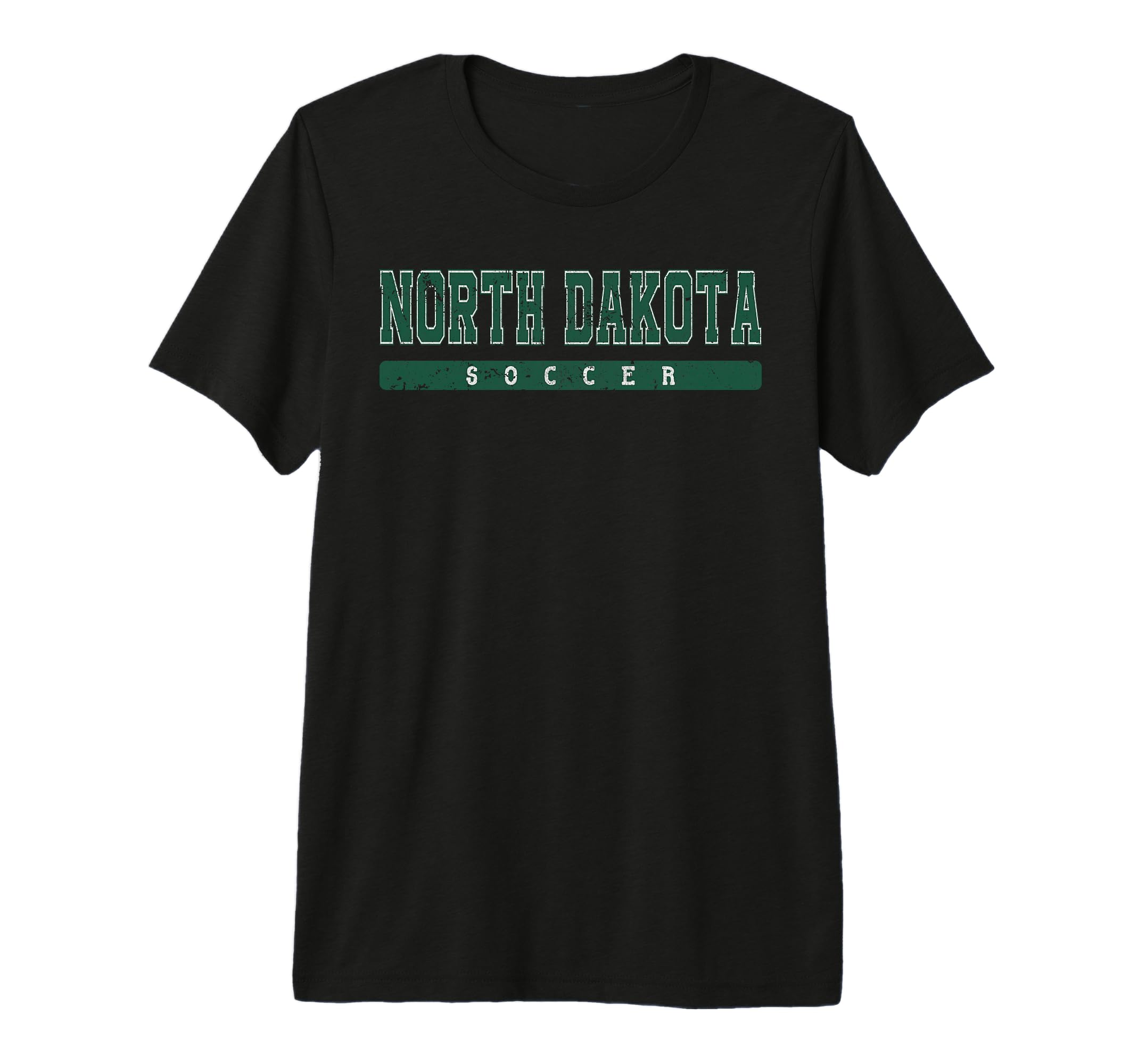 North Dakota Soccer Green Text Tri Blend T-Shirt - Trendy Graphic Men Women