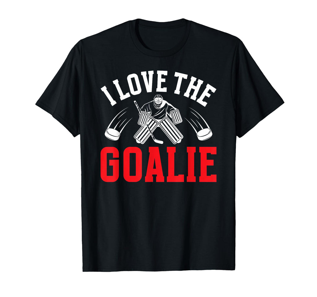 I Love Hockey Goalie Mama Hockey T-Shirt - Graphic Print for Adults