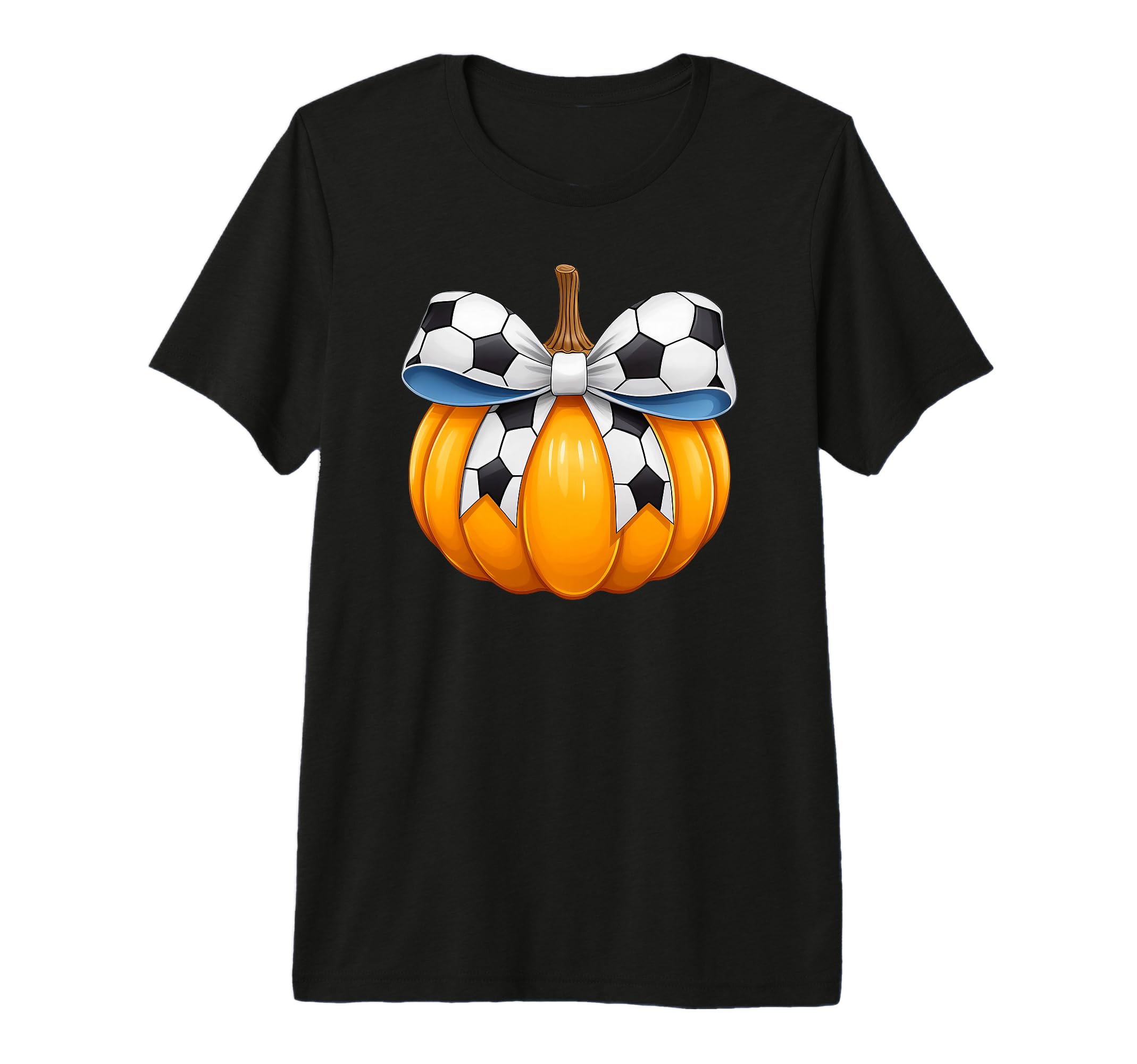 Coquette Bow Pumpkin Soccer Or Football T-Shirt - Minimalist Print Unisex