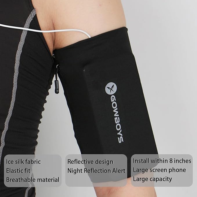 Running Phone Armband for Men Women,Universal Arm Bands for Phones Below 8 Inches,Waterproof Cell Phone Armband for Hiking,Running,Cycling,Climbing(Black XL)