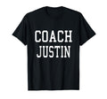 Coach Justin Custom Football Soccer T-Shirt - Aesthetic Graphic for Adults