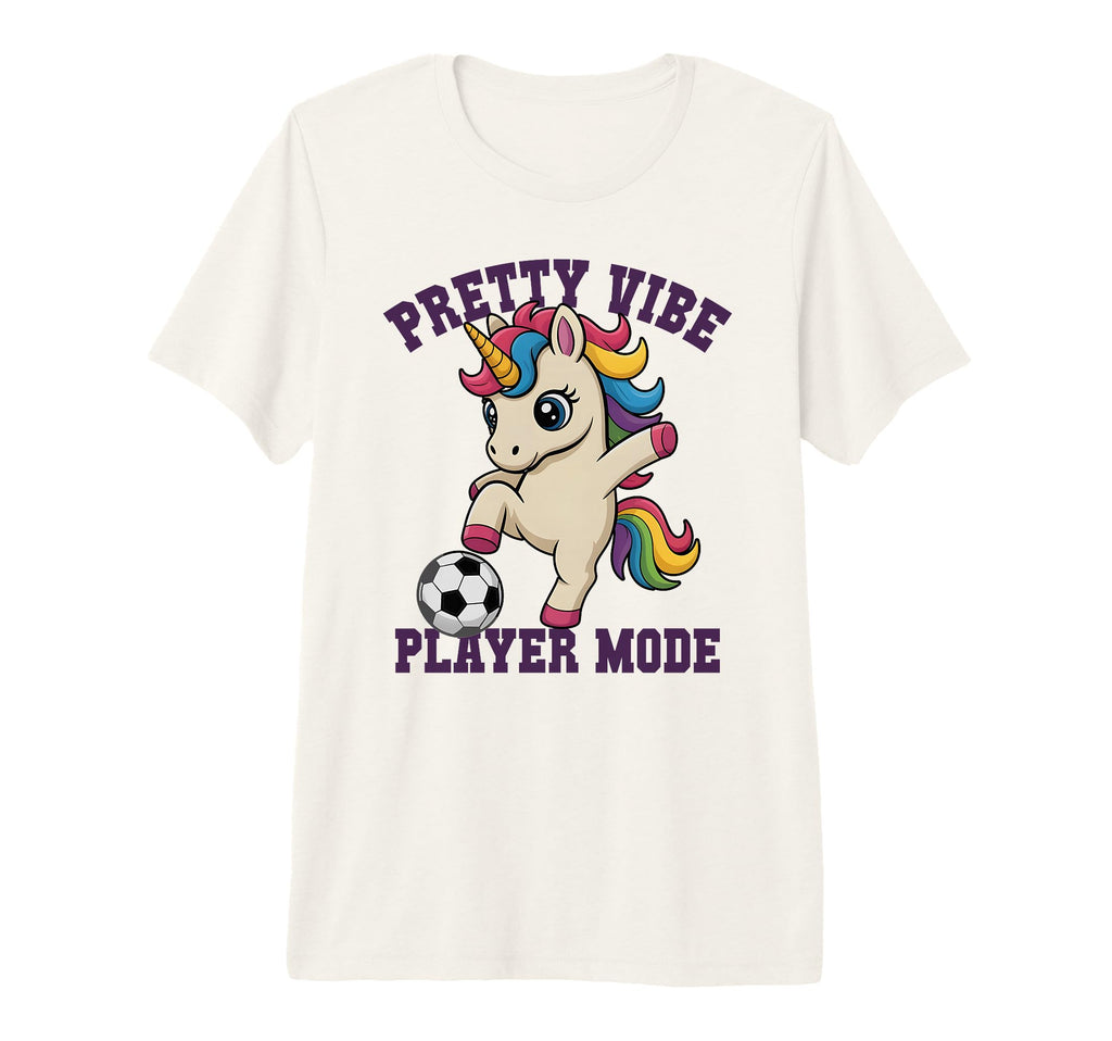 Soccer Pretty Vibe Unicorn Player T-Shirt - Custom Art Print for Adults