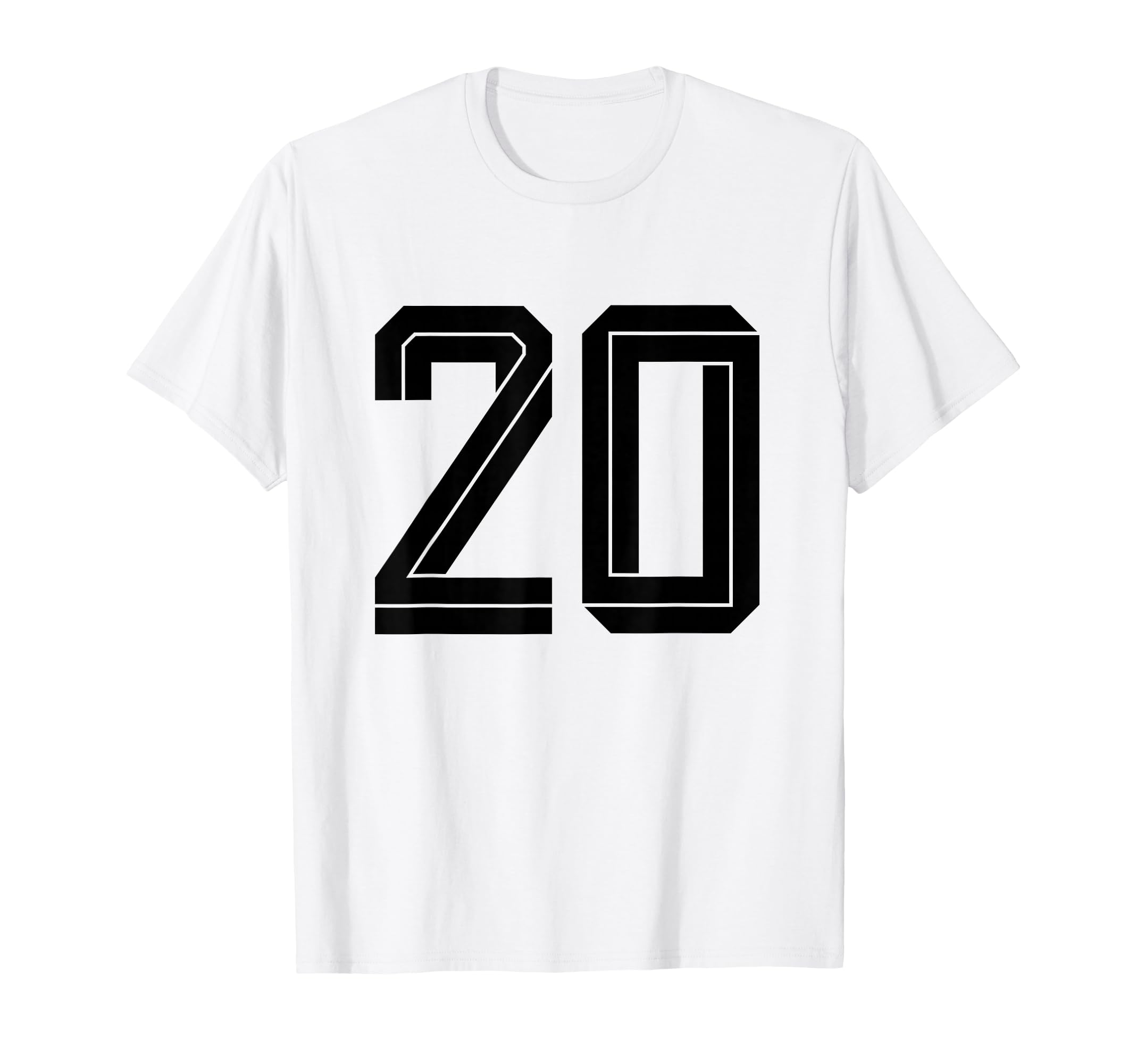 20 White Number 20 Sports Fan Soccer T-Shirt - Novelty Apparel for Adults