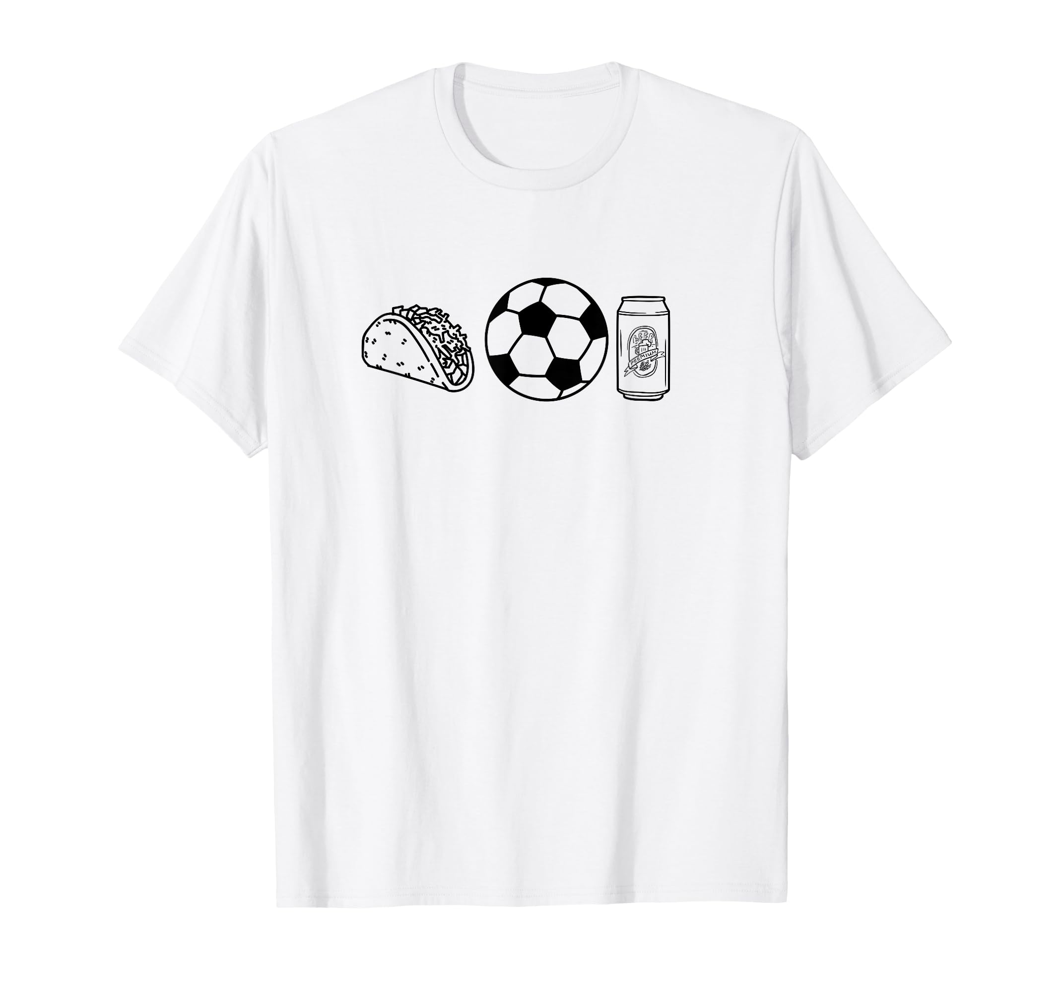 Tacos Soccer Beer Things I Love T-Shirt - Fun Novelty Design Unisex