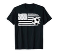 Distressed American Flag Soccer Ball T-Shirt - Minimalist Print for Adults