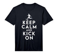 Keep Calm And Kick Soccer Performance T-Shirt - Trendy Graphic for Adults