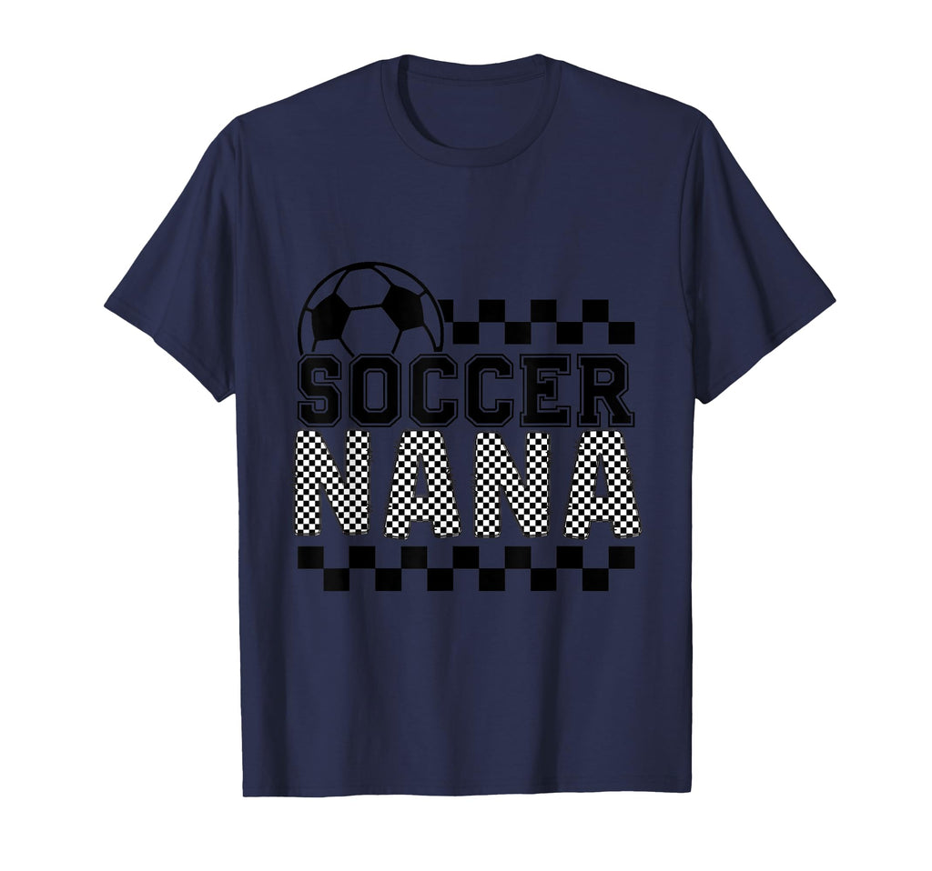Soccer Nana Checker Checkered T-Shirt - Novelty Apparel Unisex