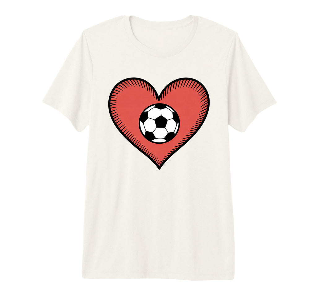 Soccer Love Heart Fans And Players Tri T-Shirt - Novelty Apparel Men Women