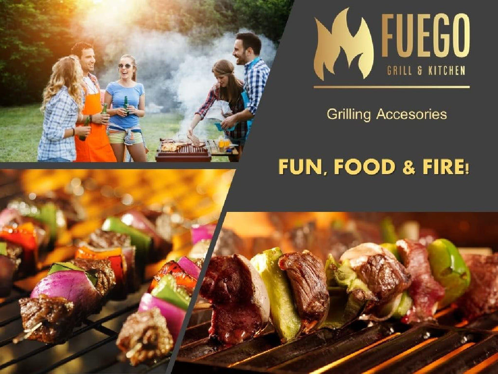 Stainless Steel Skewers | 17.5" Long for Grilling with Slider | Set of 8 | Kabob BBQ Skewers |Kebab | Reusable | Dishwasher Safe |