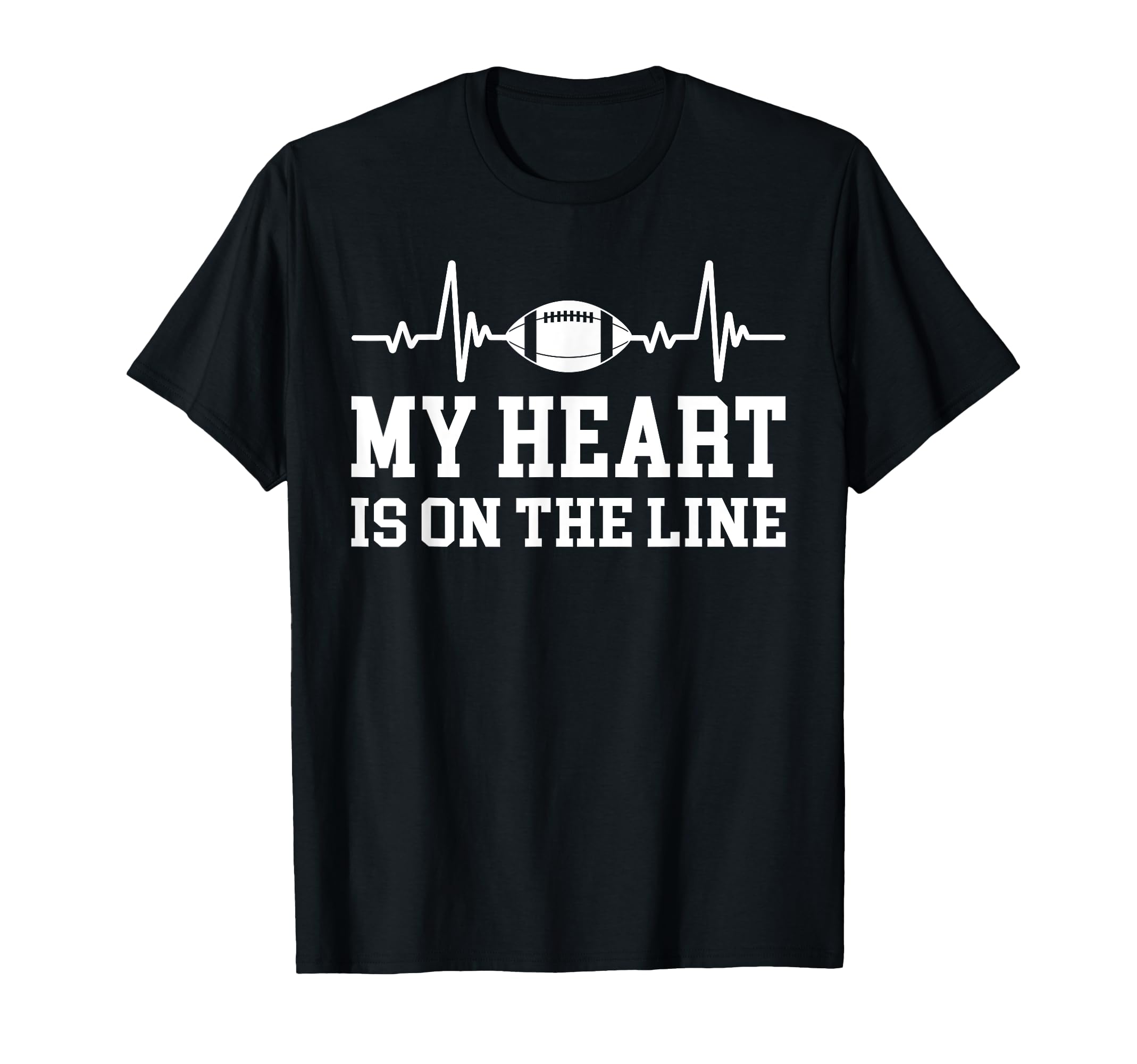 Heartbeat Ekg Pulse My Heart Is Line T-Shirt - Graphic Print for Adults
