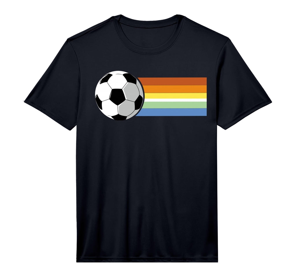 Rainbow Colors Soccer Performance T-Shirt - Trendy Graphic for Adults