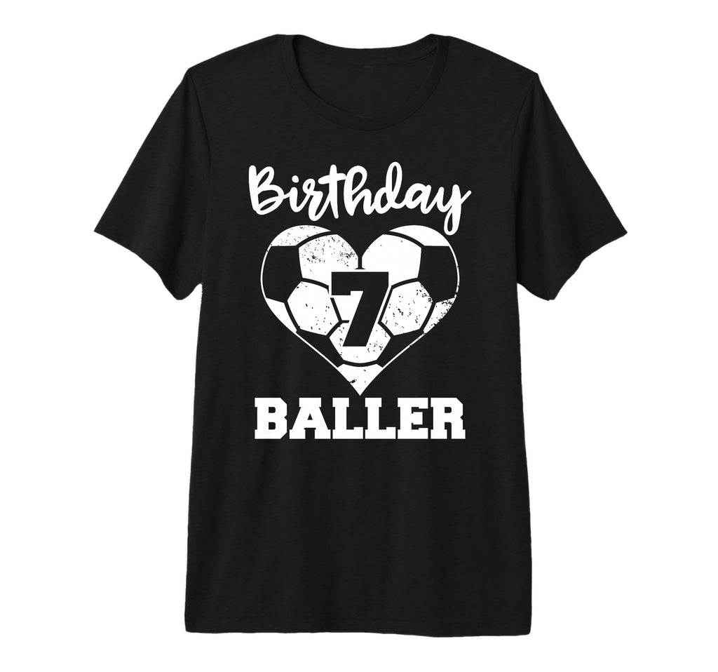 7Th Birthday Baller Funny 7 Year Old T-Shirt - Custom Art Print Men Women