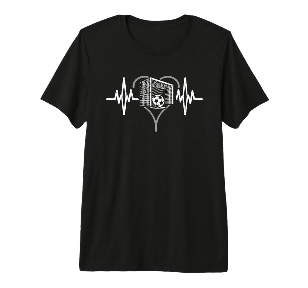 Heartbeat Soccer Heart Line Pulse Player T-Shirt - Novelty Apparel Unisex