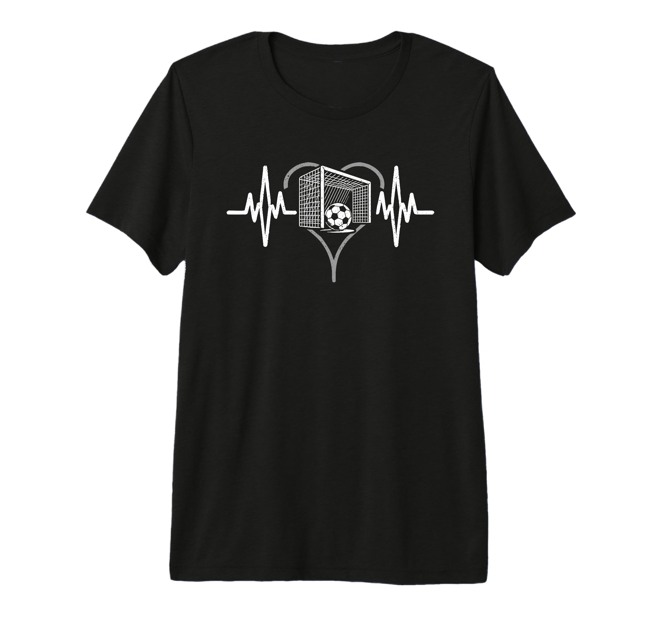 Heartbeat Soccer Heart Line Pulse Player T-Shirt - Novelty Apparel Unisex