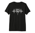 Heartbeat Soccer Heart Line Pulse Player T-Shirt - Minimalist Print Unisex