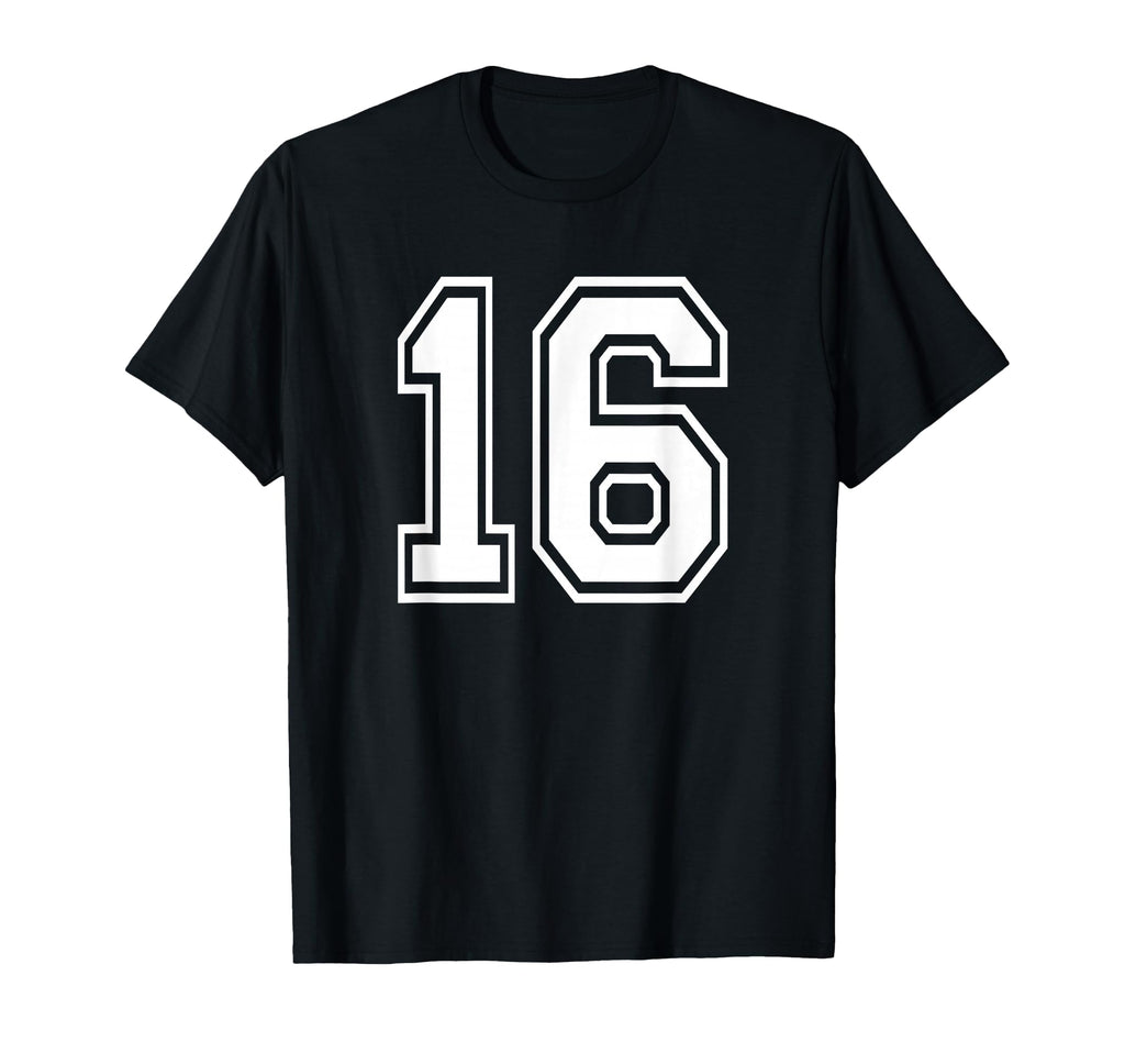Number 16 Numbered Uniform Sport Jersey T-Shirt - Graphic Print Unisex