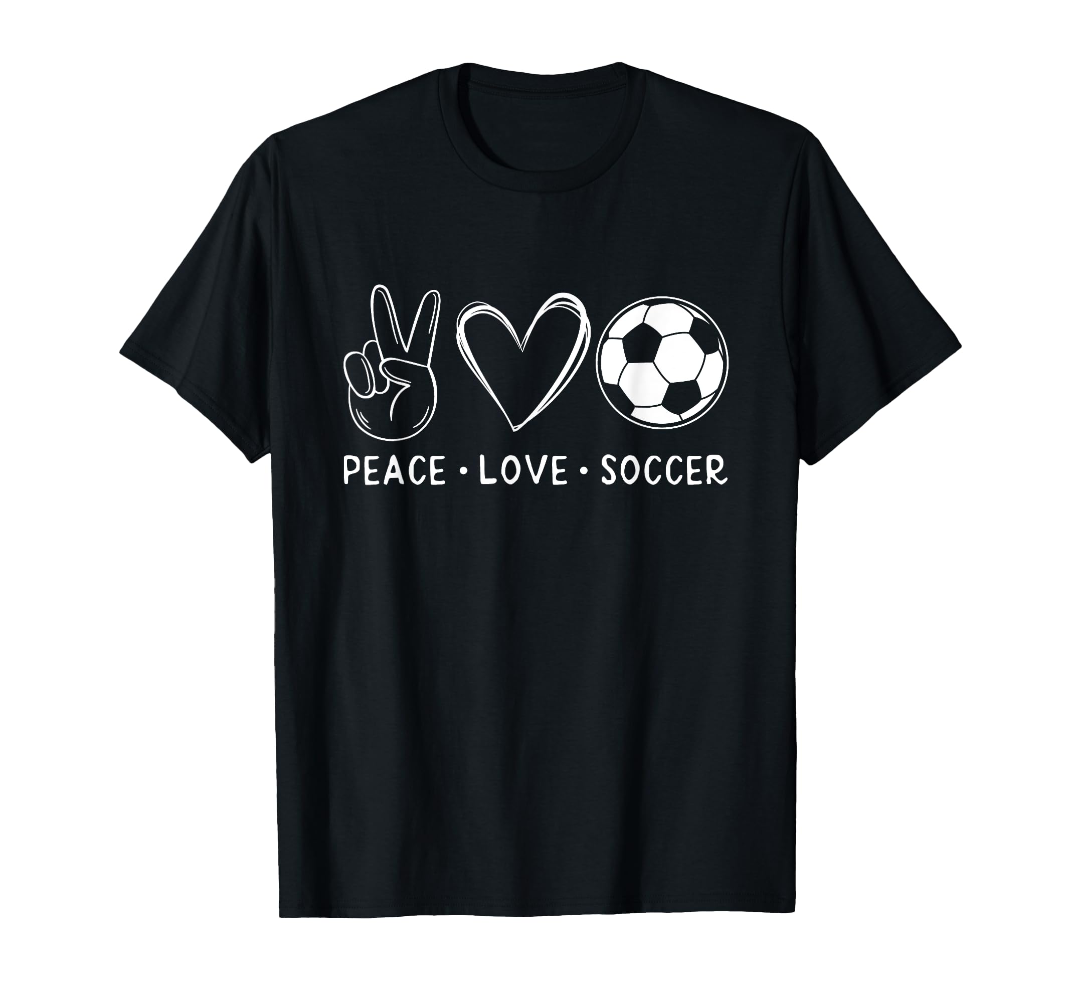 Peace Love Soccer Soccer Lover T-Shirt - Fun Novelty Design Men Women