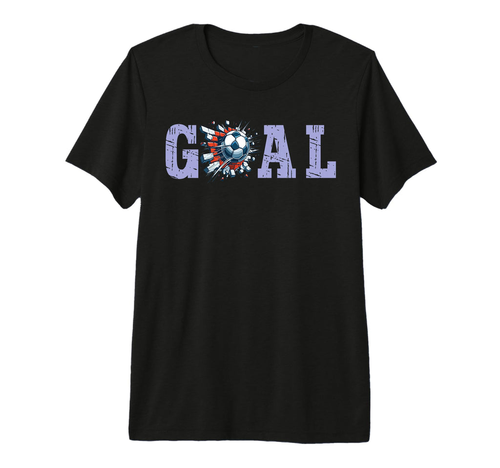 Goal Soccer Ball Break Wall Soccer T-Shirt - Fun Novelty Design for Adults